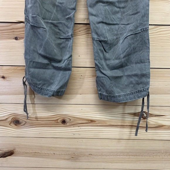 Athleta Cropped Pants 8 Army Green Tencel Lyocell Drawstring Tie Capri B122 - Picture 7 of 10